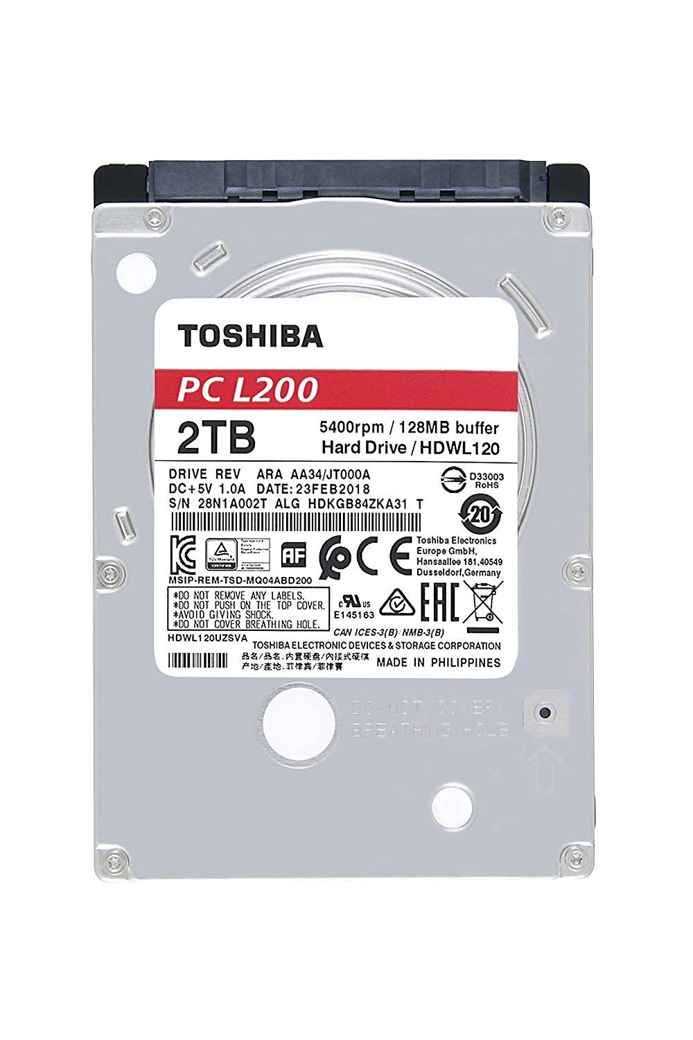 TOSHIBA 2TB INTERNAL LAPTOP HDD 2.5 INCH