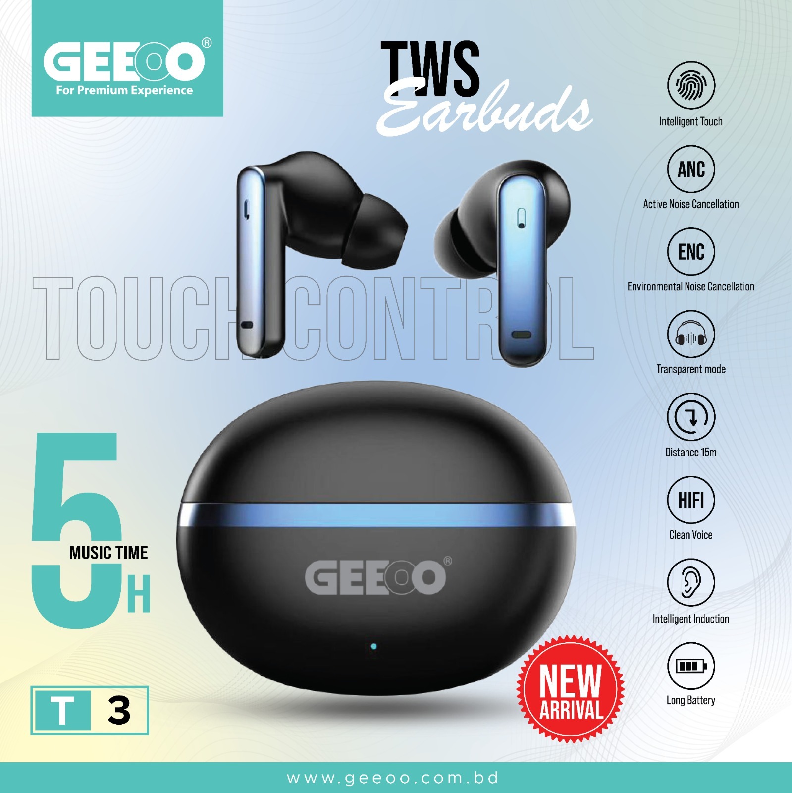 Geeoo T3 Wireless Earphones