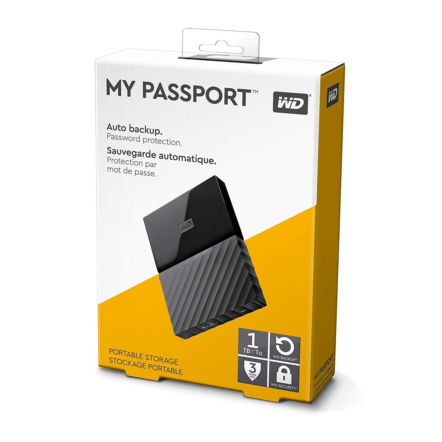 WD 1TB EXTERNAL HDD MY PASSPORT NEW BLACK