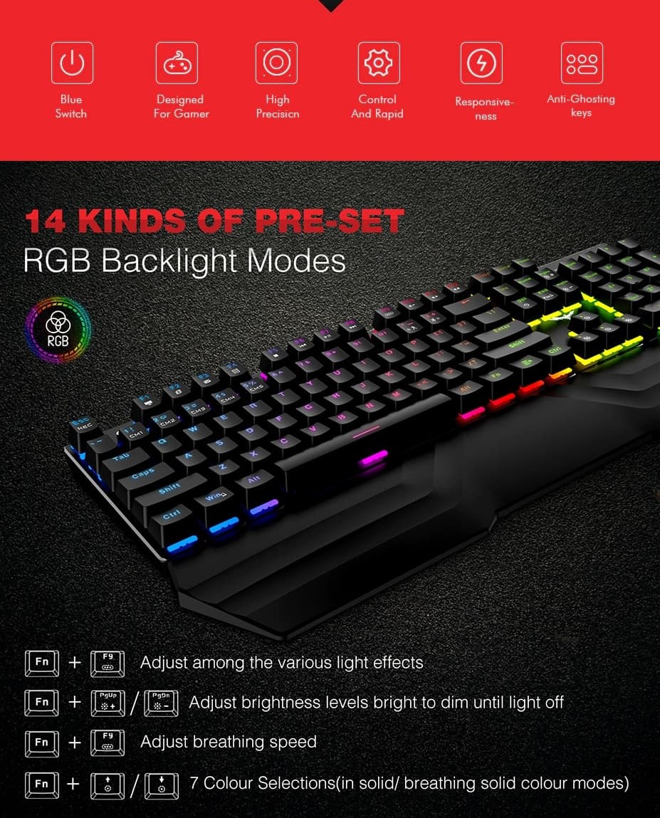 HAVIT KB389L MECHANICAL GAMING WIRED KEYBOARD AND MOUSE COMBO