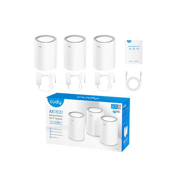 Cudy M1800 3-pack AX1800 Whole Home Mesh Dual Band Gigabit WiFi Router