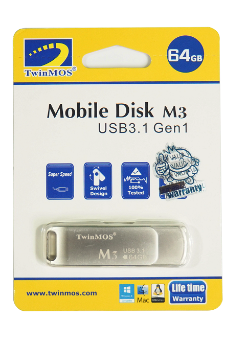TwinMOS M3 32GB USB 3.0 Metal body Black Pen Drive
