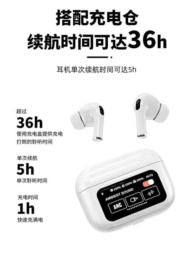 Airpods A9 Pro ANC + ENC with Touch Screen Display