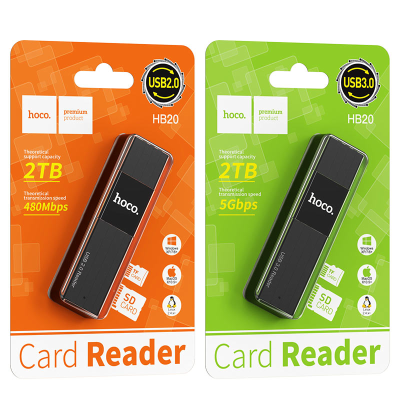 Hoco HB20 Mindful 2-in-1 card reader (USB2.0)