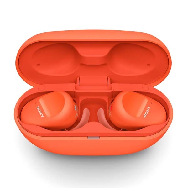 Sony WF-SP800N Wireless Noise Cancelling Headphones for Sports - Orange