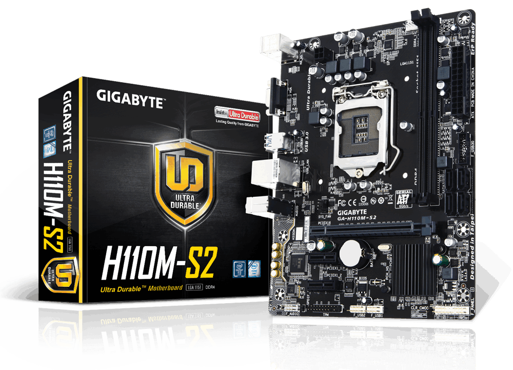 Gigabyte H110M-S2 ATX Ultra Durable Motherboard