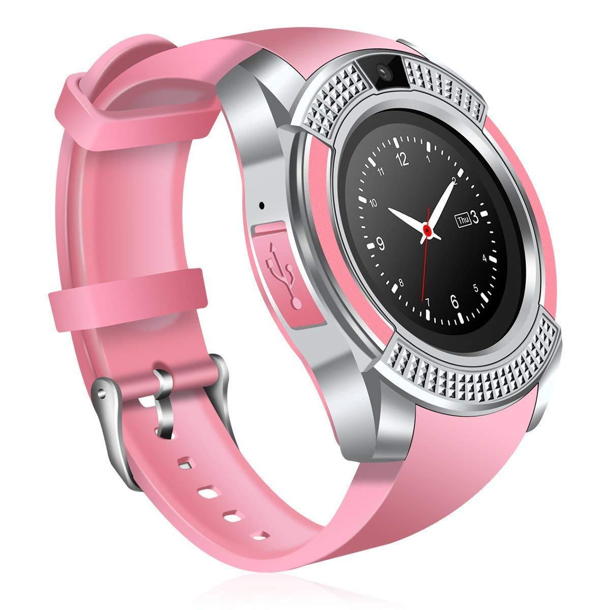 V8 Watch Pink Sim Supported