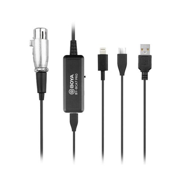 Boya BY-BCA7 PRO XLR to Lightning and USB Connectors Microphone cable