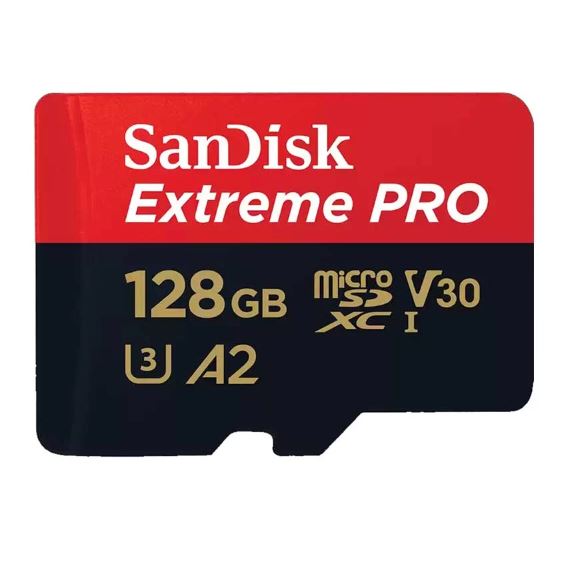 Sandisk Extreme Pro 128GB MicroSDXC Memory Card with Adapter #SDSQXCD-128G-GN6MA