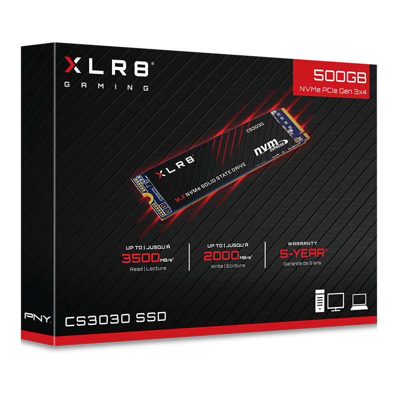 PNY 500GB M.2 CS3030 Nvme SSD # M280C3030-500GB-RB