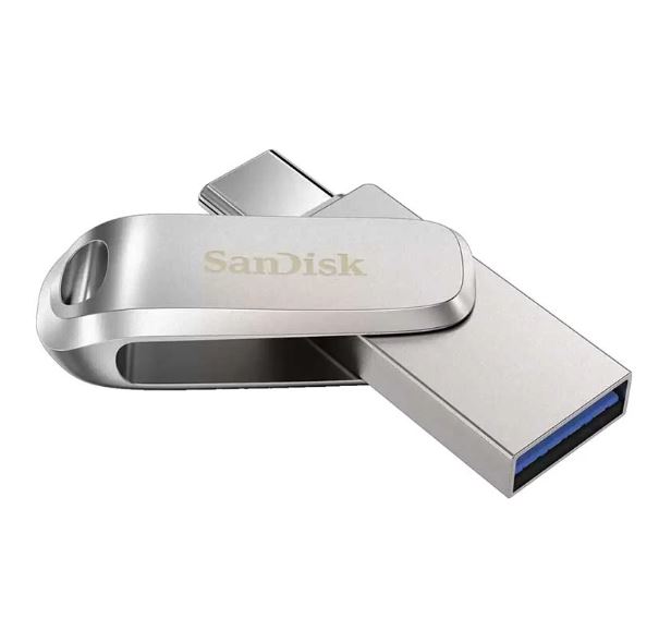 Sandisk 64GB Ultra Dual Luxe USB Type-C Silver Pen Drive # SDDDC4-064G-G46