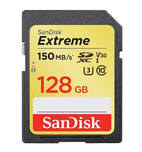 Sandisk Extreme 128GB SDXC UHS-I U3 Class 10 V30 Memory Card #SDSDXV5-128G-GNCIN