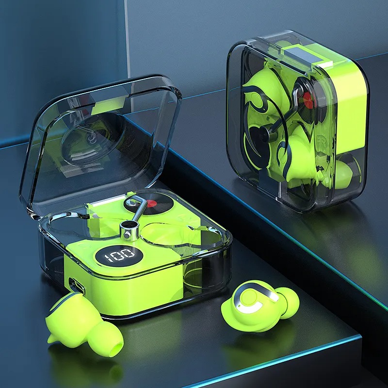 P61 Pro Transparent TWS Earbuds Wireless Headphone - Green