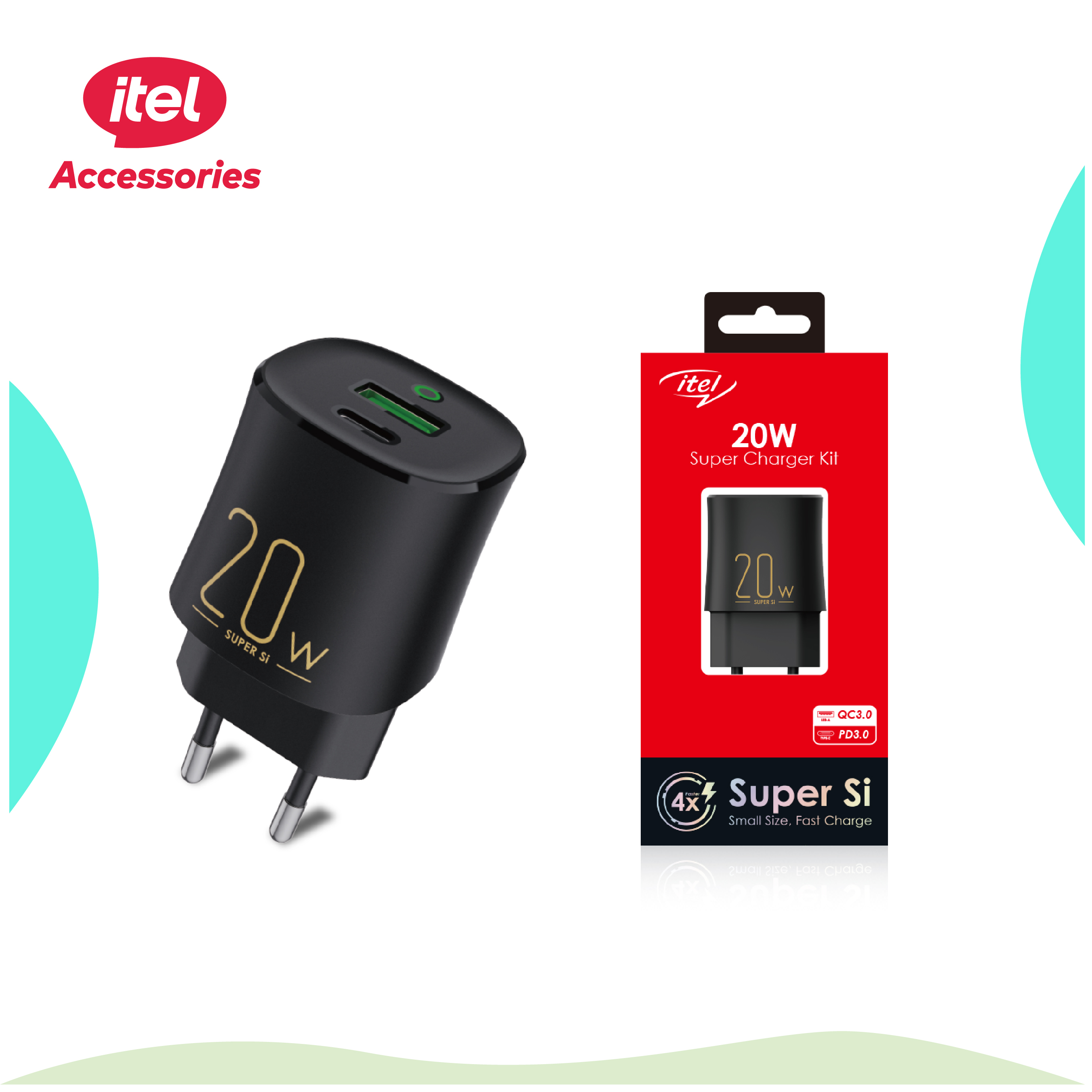 Itel ICW-201E 20 W Charger (Black)