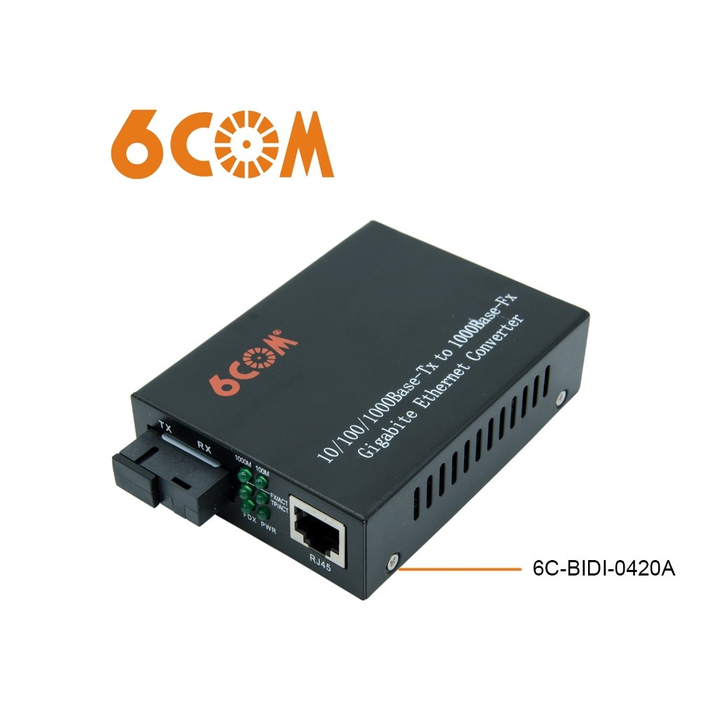 Media Converter BIDI SF 10/100 /1000m WDM 20km TX1310/TX1550