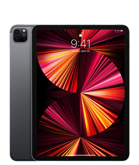 APPLE 2021 iPad Pro 11-inch Retina Display M1 Chip Wi-Fi & Cellular 128GB 3rd Generation Space Gray (MHW53)