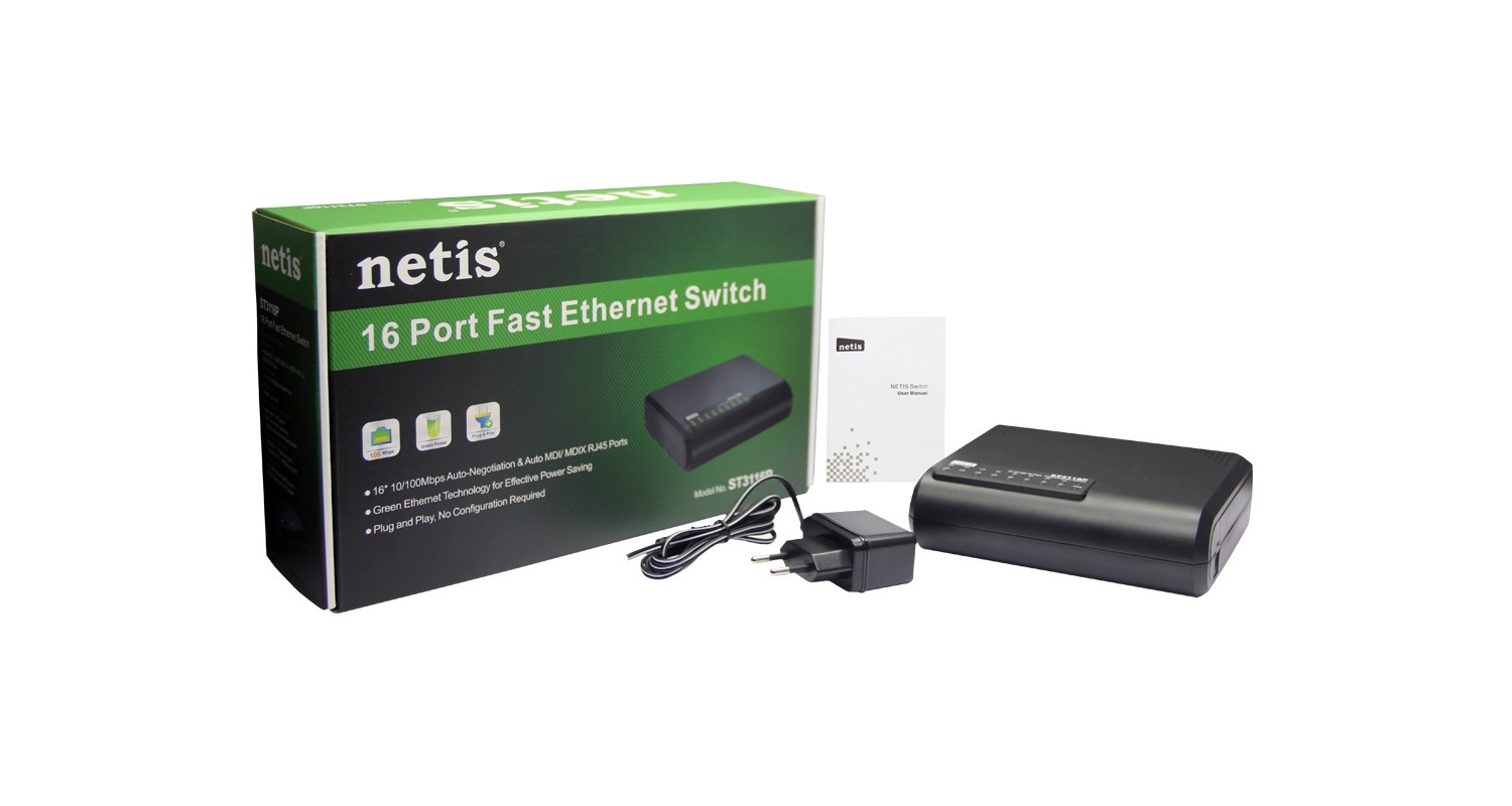 Netis ST3116P 16 Port Fast Ethernet Switch