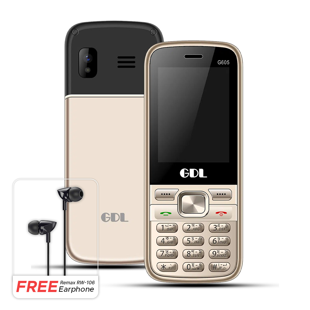 GDL G605 Dual Sim Phone (Free Remax RW 106 Earphone)