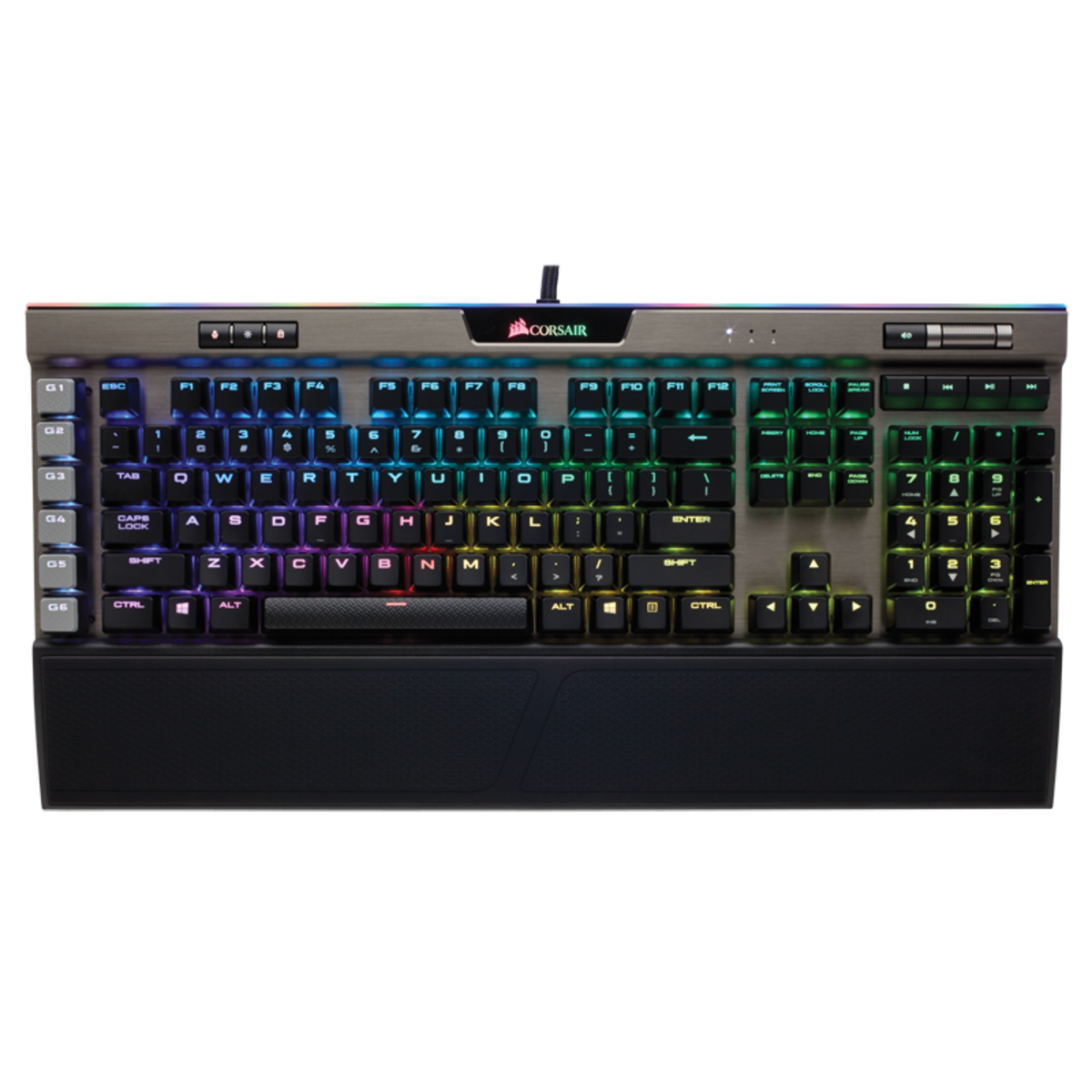 Corsair K95 RGB PLATINUM Mechanical Gaming Keyboard — CHERRY® MX Speed — Black / Brown / Gunmetal