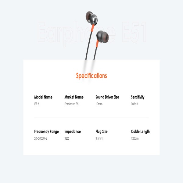 itel E51 Wired Earphone