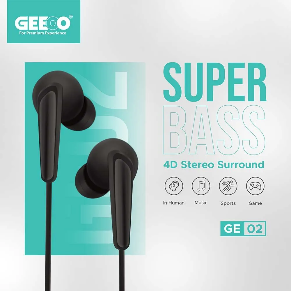 Geeoo GE02 Super Bass Wired Earphone