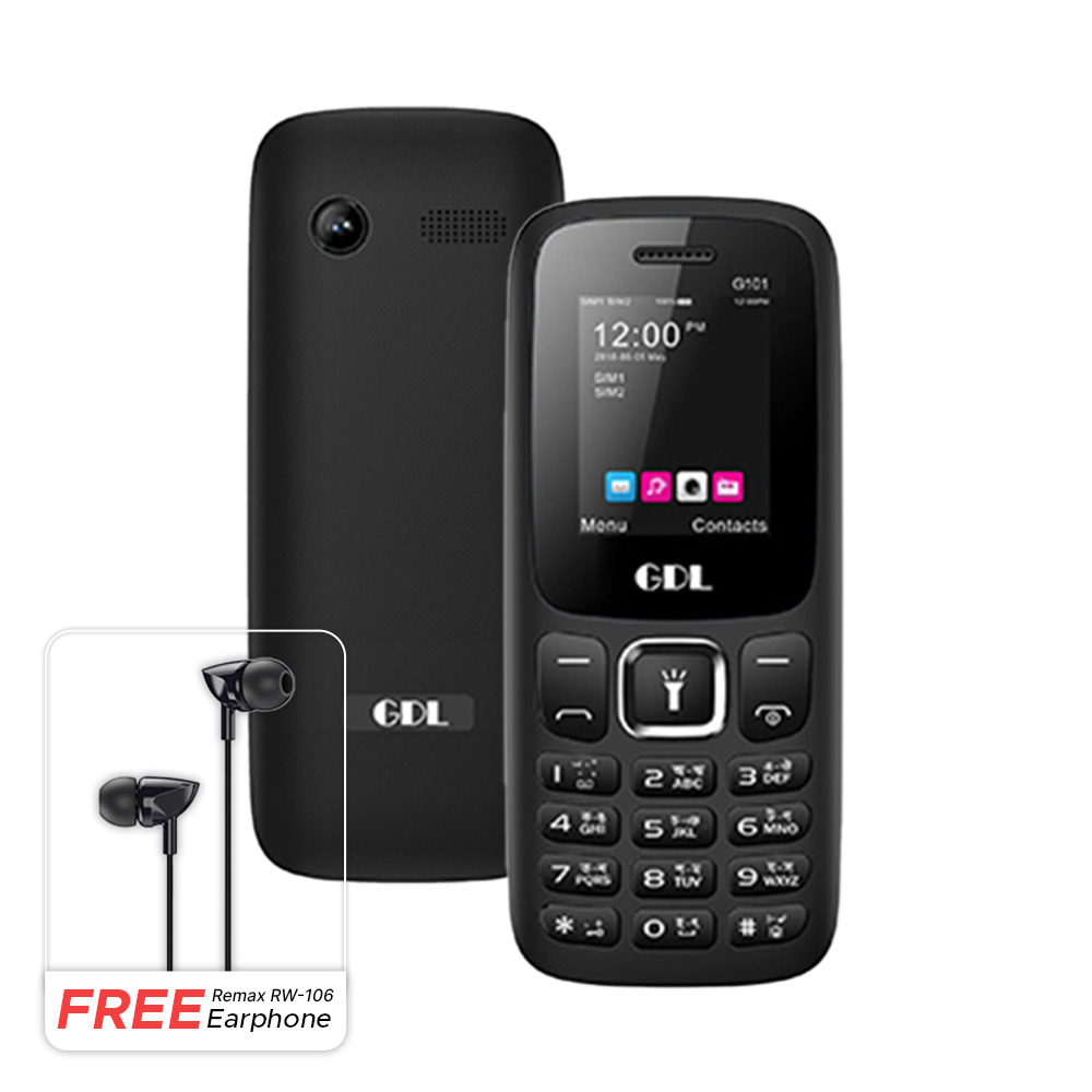 GDL G101 Dual Sim Phone (Free Remax RW 106 Earphone)