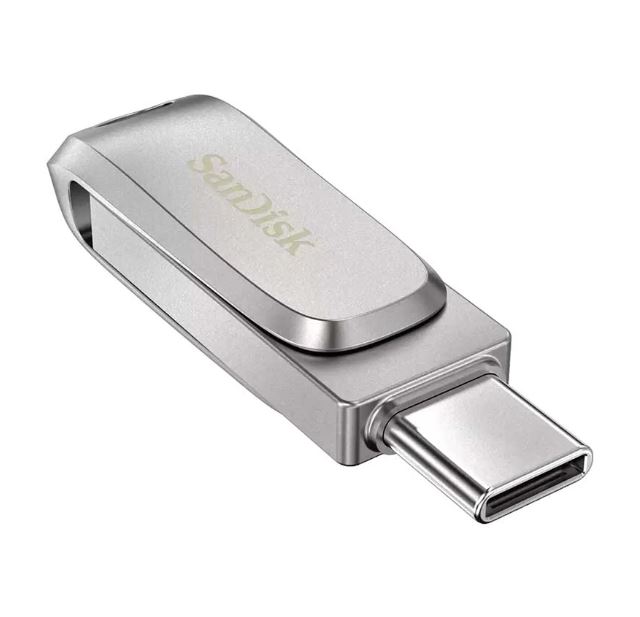 Sandisk 64GB Ultra Dual Luxe USB Type-C Silver Pen Drive # SDDDC4-064G-G46
