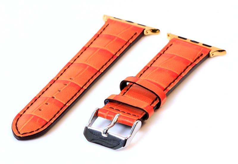 Orange Leather 42/45mm Smartwatch belt