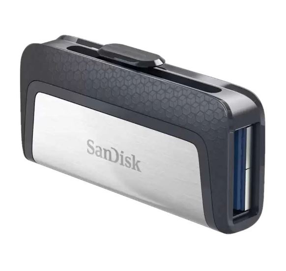 Sandisk Ultra Dual Drive 128GB USB 3.1 Type-C Retractable Black Pen Drive #SDDDC2-128G-G46