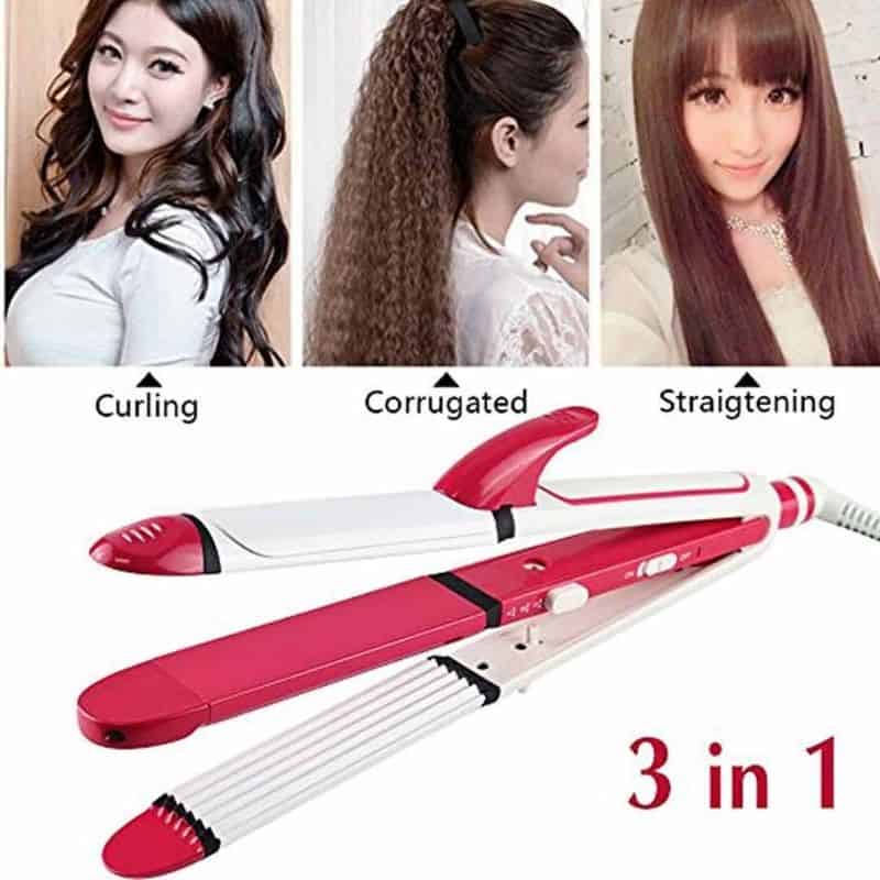 Kemei KM-1291 3 in 1 Hair Straightener